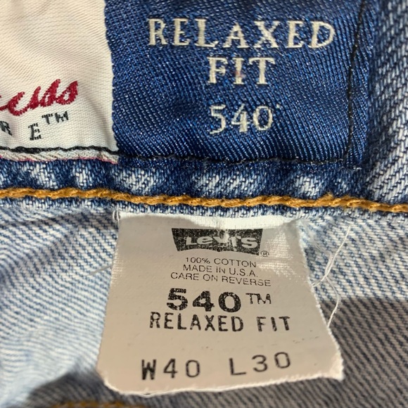 Vintage Levi's 540 Men's 40x30 Brown Tab Relaxed 90's Straight Leg Jean  Cotton - Picture 10 of 11